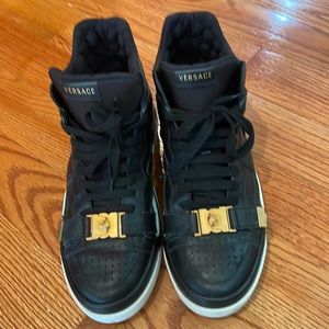 Black Versace high top sneakers